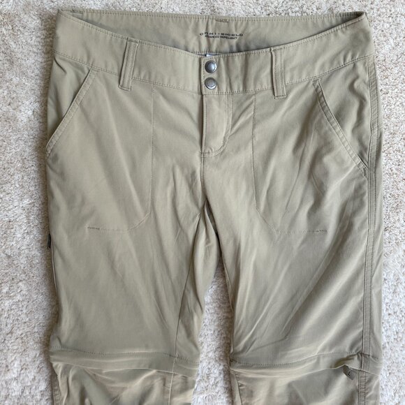 Columbia Omni-Shield Womens Sz 4 Tan Convertible Nylon Hiking Pants Lightweight - Picture 2 of 16